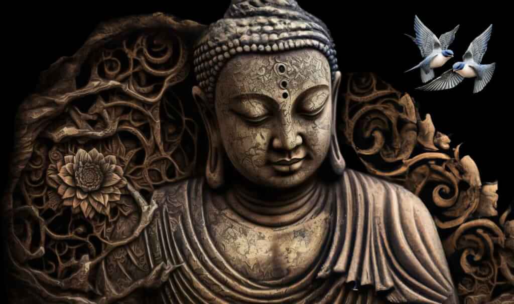 Kessel-Buddha-Nostril-Birds-featured1 Buddha Statue and flying blue swallows