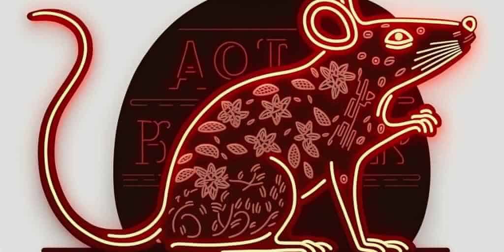 Kessel-Buddha-RatSign Illuminated Sign of a Rat