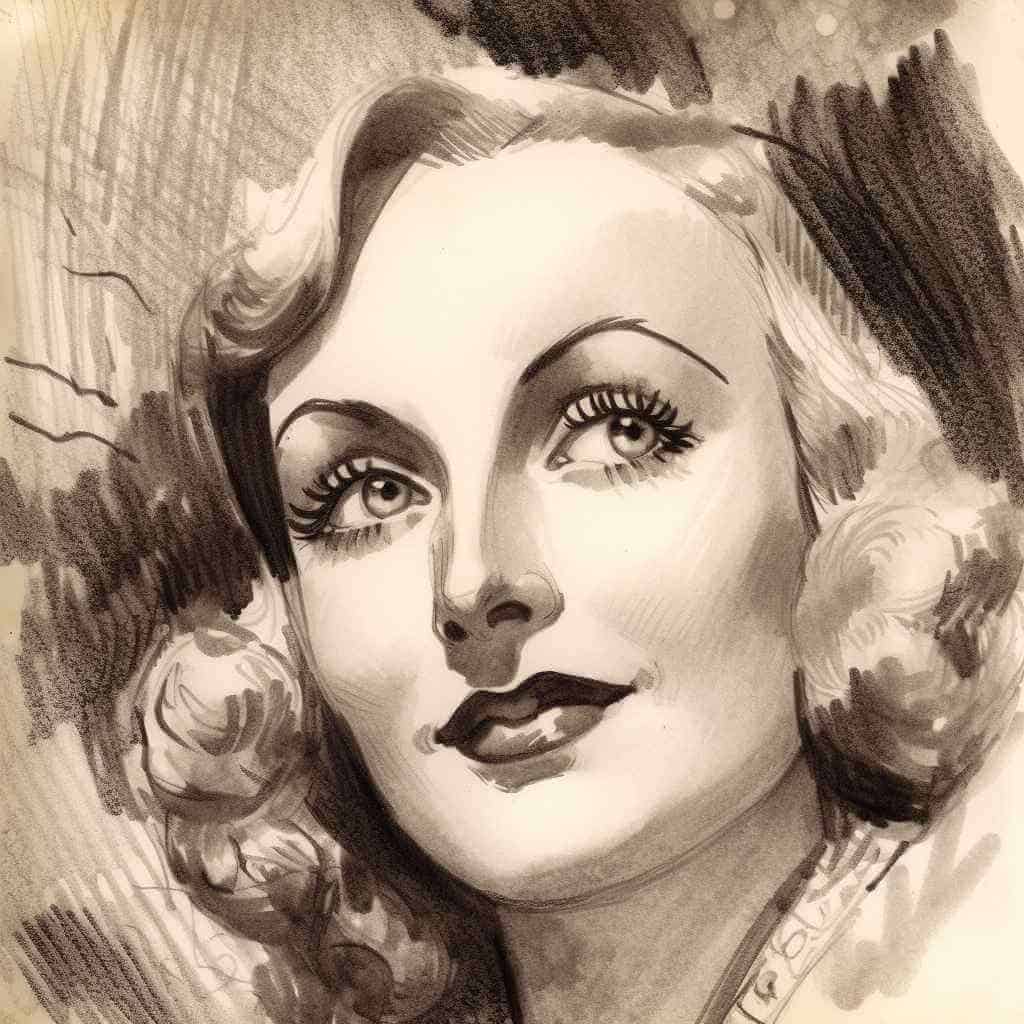 Pencil Drawing of Carole Lombard