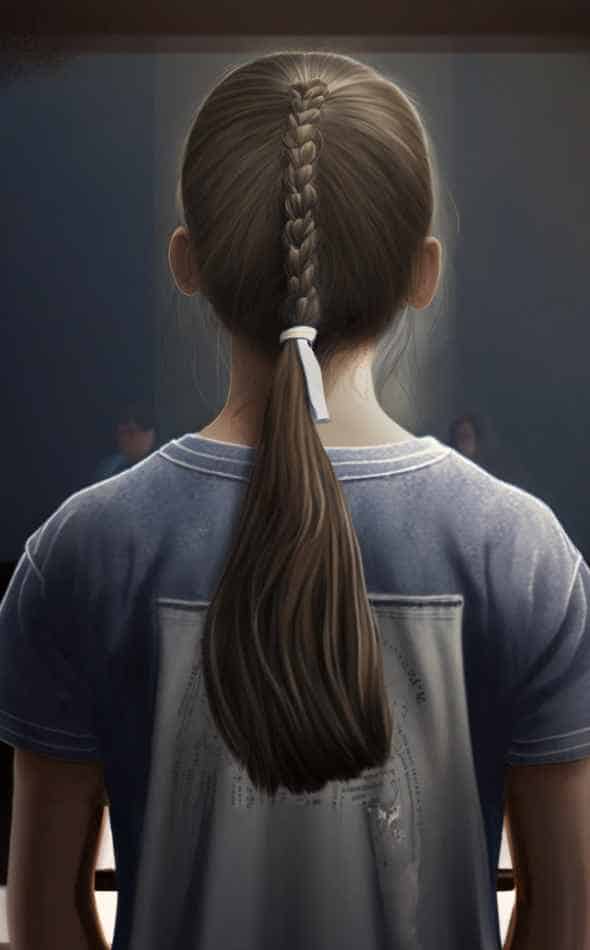 Girl with braids in classroom