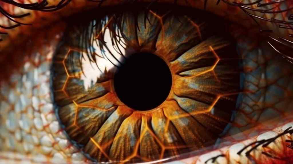 Close-up of an eye after seeing a BLIT