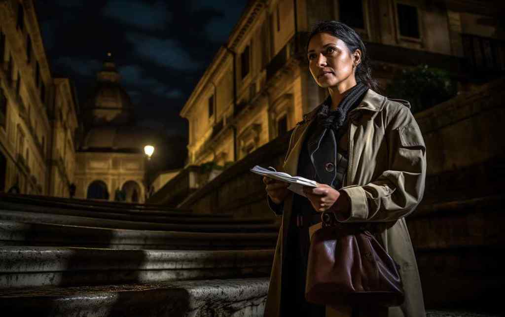 A woman at the Spanish Steps